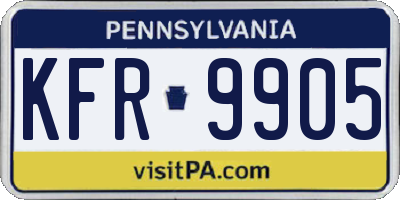 PA license plate KFR9905