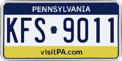 PA license plate KFS9011