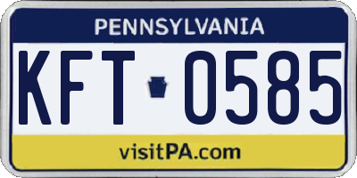 PA license plate KFT0585