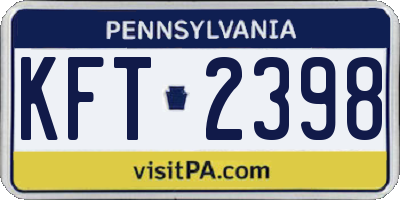 PA license plate KFT2398