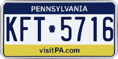 PA license plate KFT5716