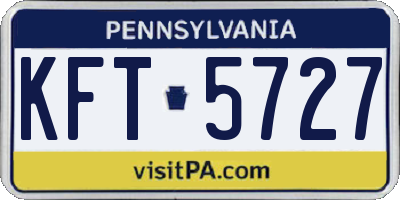 PA license plate KFT5727