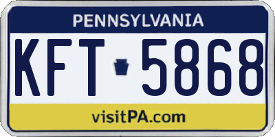 PA license plate KFT5868