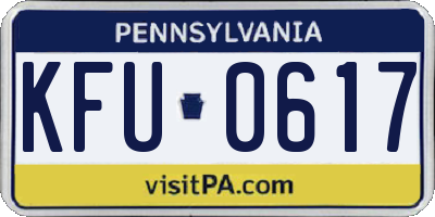 PA license plate KFU0617