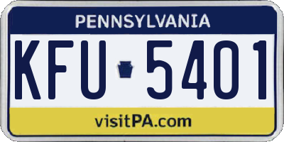 PA license plate KFU5401
