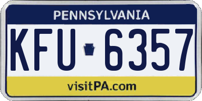 PA license plate KFU6357