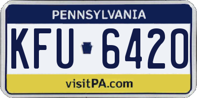 PA license plate KFU6420