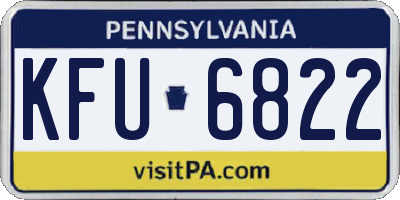 PA license plate KFU6822