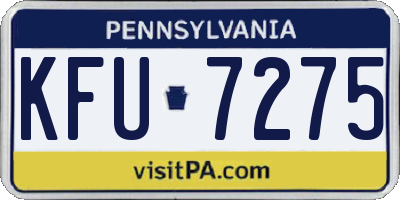 PA license plate KFU7275