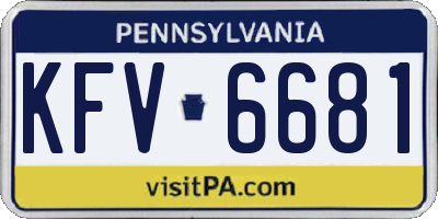 PA license plate KFV6681
