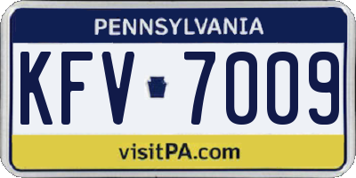 PA license plate KFV7009