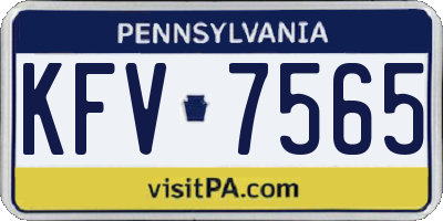 PA license plate KFV7565