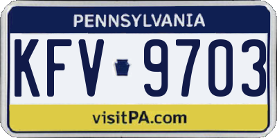 PA license plate KFV9703