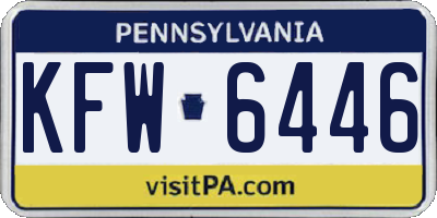 PA license plate KFW6446