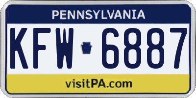 PA license plate KFW6887