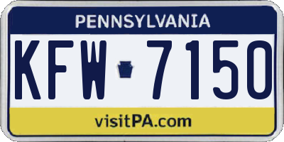 PA license plate KFW7150