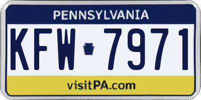 PA license plate KFW7971