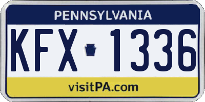 PA license plate KFX1336