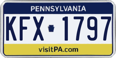 PA license plate KFX1797