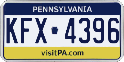 PA license plate KFX4396