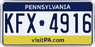 PA license plate KFX4916