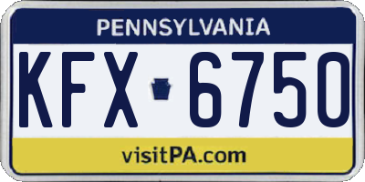 PA license plate KFX6750