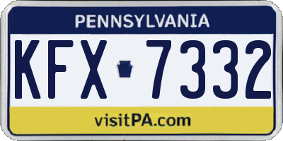 PA license plate KFX7332