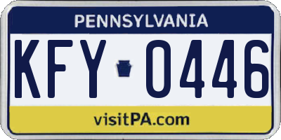 PA license plate KFY0446