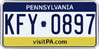 PA license plate KFY0897