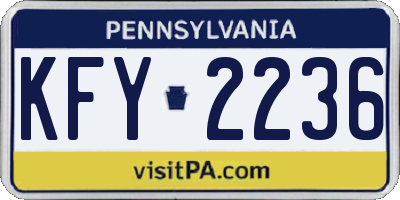 PA license plate KFY2236