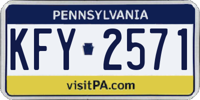 PA license plate KFY2571