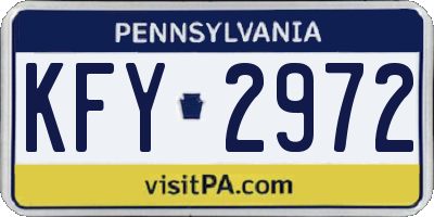 PA license plate KFY2972