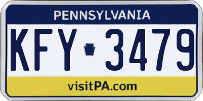 PA license plate KFY3479