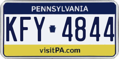 PA license plate KFY4844