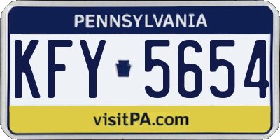 PA license plate KFY5654