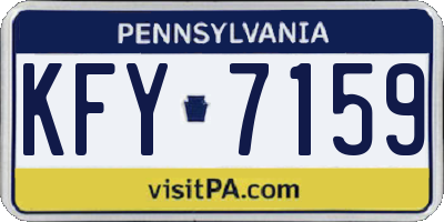 PA license plate KFY7159