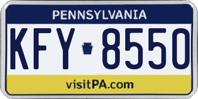 PA license plate KFY8550