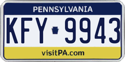 PA license plate KFY9943