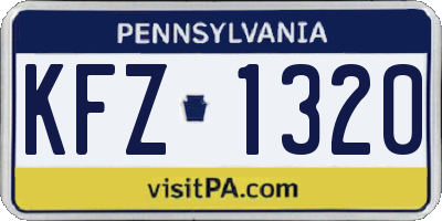PA license plate KFZ1320