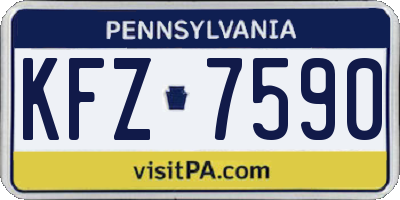 PA license plate KFZ7590