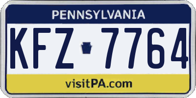 PA license plate KFZ7764