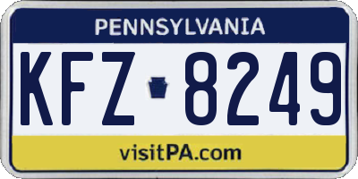 PA license plate KFZ8249