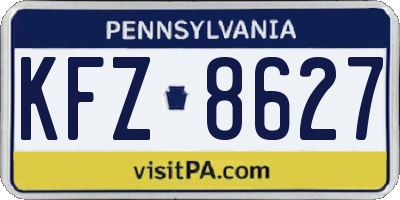 PA license plate KFZ8627
