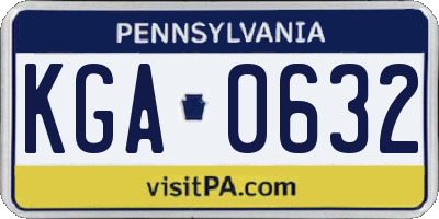 PA license plate KGA0632