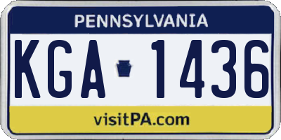 PA license plate KGA1436