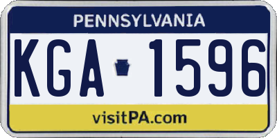 PA license plate KGA1596