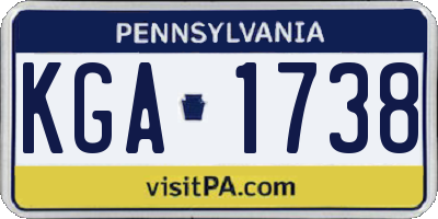 PA license plate KGA1738