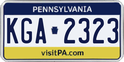 PA license plate KGA2323
