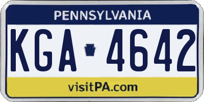 PA license plate KGA4642