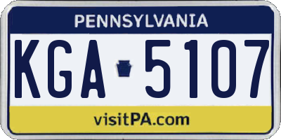 PA license plate KGA5107